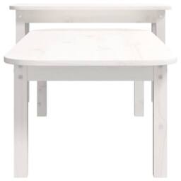 Berkfield Home 2 Piece Coffee Table Set White Solid Wood Pine - thumbnail 7