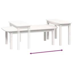 Berkfield Home 2 Piece Coffee Table Set White Solid Wood Pine - thumbnail 8