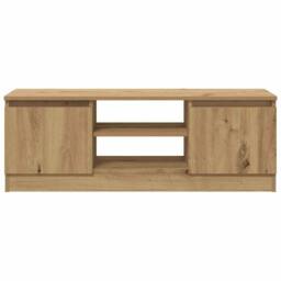 Berkfield Home TV Cabinet Artisan Oak 102x30x36 cm Engineered Wood in Brown - Size: 102 x 30 x 36 cm - thumbnail 4