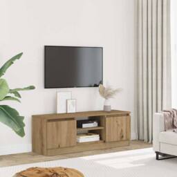 Berkfield Home TV Cabinet Artisan Oak 102x30x36 cm Engineered Wood in Brown - Size: 102 x 30 x 36 cm - thumbnail 2
