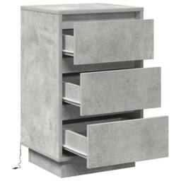 Berkfield Home Bedside Cabinet with LED Concrete Grey 39x34.5x65 cm Engineered Wood - thumbnail 5