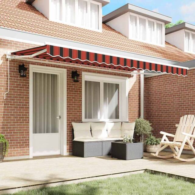 Berkfield Home Retractable Awning Orange & black 350x200 cm Fabric & Metal - image 1