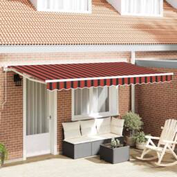 Berkfield Home Retractable Awning Orange & black 350x200 cm Fabric & Metal - thumbnail 2