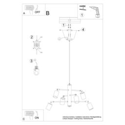Sollux Lighting Modern Chandeliers 125x77x77cm 6xLight in White - Size: 125 x 77 x 77 cm - thumbnail 6