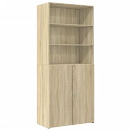 Berkfield Home Storage Cabinet Sonoma Oak 80x42.5x225 cm Engineered Wood in Brown - thumbnail 6
