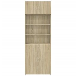 Berkfield Home Storage Cabinet Sonoma Oak 80x42.5x225 cm Engineered Wood in Brown - thumbnail 4