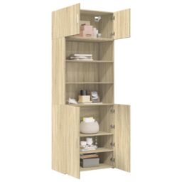 Berkfield Home Storage Cabinet Sonoma Oak 80x42.5x225 cm Engineered Wood in Brown - thumbnail 3