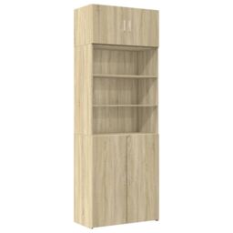 Berkfield Home Storage Cabinet Sonoma Oak 80x42.5x225 cm Engineered Wood in Brown - thumbnail 2