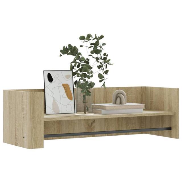 Berkfield Home Wall Shelf Sonoma Oak 100x35x30.5 cm Engineered Wood in Light Brown - image 1