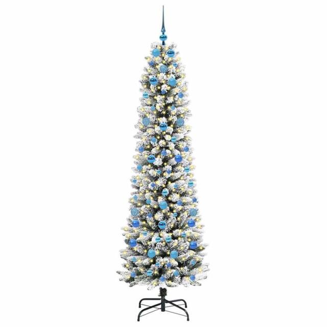 Berkfield Home Stunning Artificial Christmas Tree with 300 LEDs Green & white - image 1