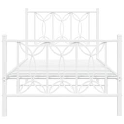 Berkfield Home Metal Bed Frame without Mattress with Footboard White 75x190cm - Size: 75x190 cm - thumbnail 4