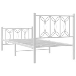 Berkfield Home Metal Bed Frame without Mattress with Footboard White 75x190cm - Size: 75x190 cm - thumbnail 6
