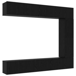 Berkfield Home 5 Piece TV Cabinet Set Wall-mounted Black Oak Engineered Wood - thumbnail 2