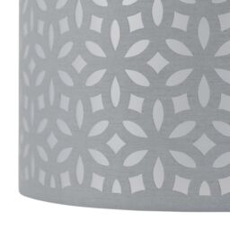 First Choice Lighting Aura - Chrome Table Lamp with Grey Cut Out Shade in Silver - thumbnail 2