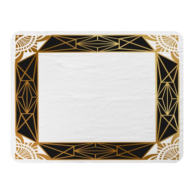 Benjamin Tate Design Art Deco Border Blanket in Natural - Size: 120 cm x 150 cm - image 1