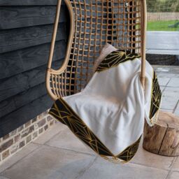 Benjamin Tate Design Art Deco Border Blanket in Natural - Size: 120 cm x 150 cm - thumbnail 4