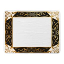 Benjamin Tate Design Art Deco Border Blanket in Natural - Size: 120 cm x 150 cm - thumbnail 1