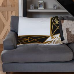 Benjamin Tate Design Art Deco Border Blanket in Natural - Size: 120 cm x 150 cm - thumbnail 2