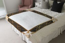 Benjamin Tate Design Art Deco Border Blanket in Natural - Size: 120 cm x 150 cm - thumbnail 3