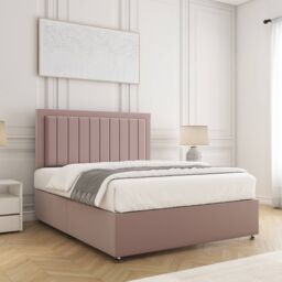 "BSSPOKE Zarah Divan Bed Set Plush Velvet 24"" Headboard No Drawers No Mattress in Pink - Size: Double" - thumbnail 3