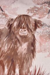 Dreams & Drapes 'Hanson Highland Cow' Luxe Velvet Filled Cushion in Terracotta - Size: 43 cm x 43 cm - thumbnail 4