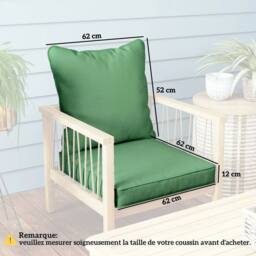 NESTLUNE Cushion Set with Seat & Back Pad, CUSHION ONLY, Green - Size: 120 cm x 135 cm - thumbnail 2