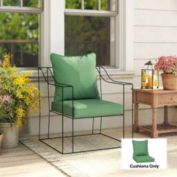 NESTLUNE Cushion Set with Seat & Back Pad, CUSHION ONLY, Green - Size: 120 cm x 135 cm - thumbnail 3