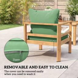 NESTLUNE Cushion Set with Seat & Back Pad, CUSHION ONLY, Green - Size: 120 cm x 135 cm - thumbnail 5