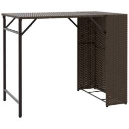 Berkfield Home 5 Piece Garden Dining Set Foldable Brown Poly Rattan - thumbnail 4