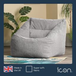 icon Natalia Jumbo Corduroy Bean Bag Armchair in Light Grey - thumbnail 5