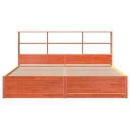 Berkfield Home Bed Frame without Mattress Wax Brown 200x200 cm Solid Wood Pine - thumbnail 4