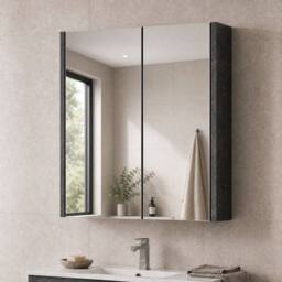 Balterley Winshill Mirror - Metallic Slate, 600mm in Grey - thumbnail 4