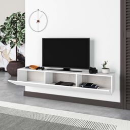 Decortie 'Francy' Wall Mounted Floating TV Unit 180cm for 55 Inch TVs in White - Size: 2 Pack - thumbnail 4