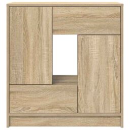 Berkfield Home Sideboard with Drawers & Doors Sonoma Oak 70.5x34x74.5 cm in Brown - thumbnail 6
