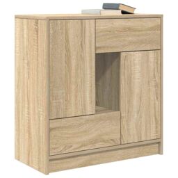 Berkfield Home Sideboard with Drawers & Doors Sonoma Oak 70.5x34x74.5 cm in Brown - thumbnail 4