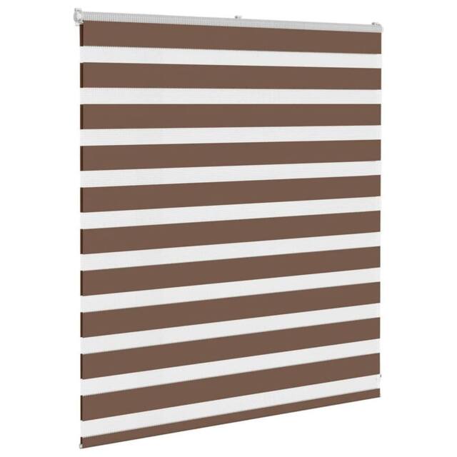 Berkfield Home Elegant Zebra Blind Brown 130x100 cm Fabric Width 125.9 cm Polyester - image 1