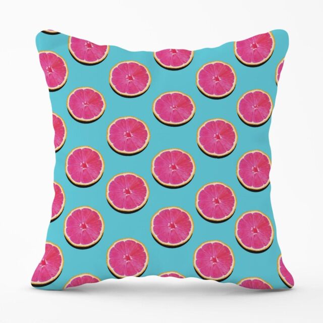 Warren Reed - Designer Fruity Pattern Of Pink Grapefruit Outdoor Cushion - Size: 60 cm x 60 cm - image 1
