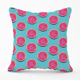 Warren Reed - Designer Fruity Pattern Of Pink Grapefruit Outdoor Cushion - Size: 60 cm x 60 cm - thumbnail 1