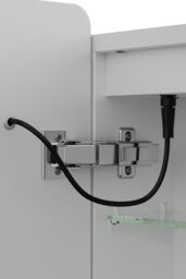Living and Home Double-Door Bathroom Mirror Cabinet with LED Lighting in Silver - thumbnail 9