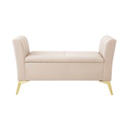 GFW Pettine Velvet Storage Ottoman Bench in Natural - thumbnail 3