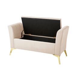 GFW Pettine Velvet Storage Ottoman Bench in Natural - thumbnail 5