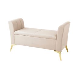 GFW Pettine Velvet Storage Ottoman Bench in Natural - thumbnail 4