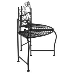 Berkfield Home Tree Bench 150 cm Black Steel - thumbnail 5