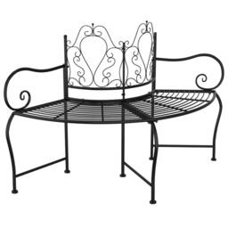 Berkfield Home Tree Bench 150 cm Black Steel - thumbnail 3