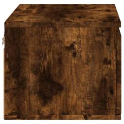 Berkfield Home Durable Wall-mounted Bedside Cabinets with LED Lights 2 pcs Smoked Oak in Brown - thumbnail 9
