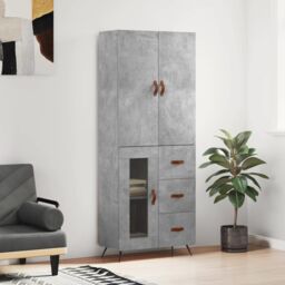 Berkfield Home Highboard Concrete Grey 69.5x34x180 cm Engineered Wood - thumbnail 1