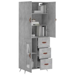 Berkfield Home Highboard Concrete Grey 69.5x34x180 cm Engineered Wood - thumbnail 3