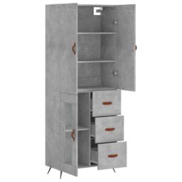 Berkfield Home Highboard Concrete Grey 69.5x34x180 cm Engineered Wood - thumbnail 4