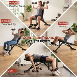 VOGREX Adjustable Folding Black Dumbbell Bench - thumbnail 5