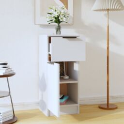 Berkfield Home Sideboard White 30x30x70 cm Engineered Wood - Size: 30 x 30 x 70 cm - thumbnail 3